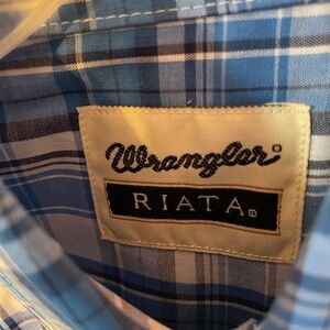 Wrangler Blue Plaid Men's Shirt